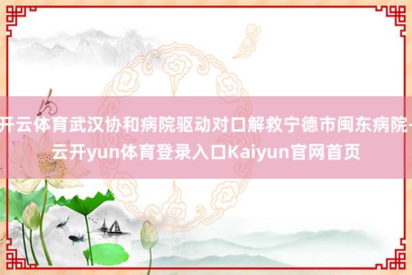 开云体育武汉协和病院驱动对口解救宁德市闽东病院-云开yun体育登录入口Kaiyun官网首页