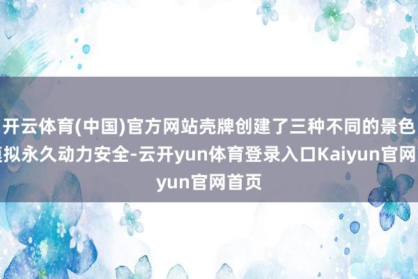 开云体育(中国)官方网站壳牌创建了三种不同的景色来模拟永久动力安全-云开yun体育登录入口Kaiyun官网首页