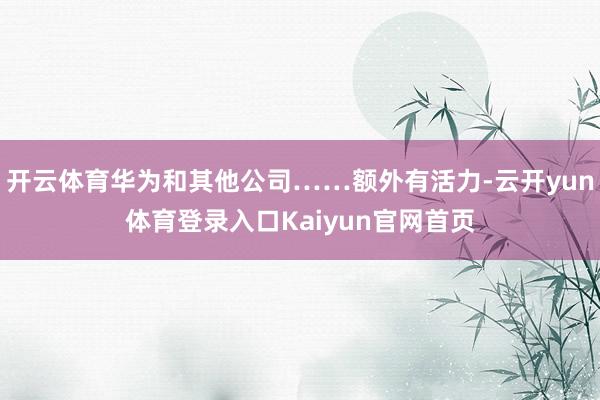 开云体育华为和其他公司……额外有活力-云开yun体育登录入口Kaiyun官网首页