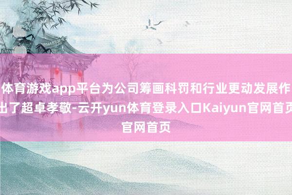 体育游戏app平台为公司筹画科罚和行业更动发展作出了超卓孝敬-云开yun体育登录入口Kaiyun官网首页