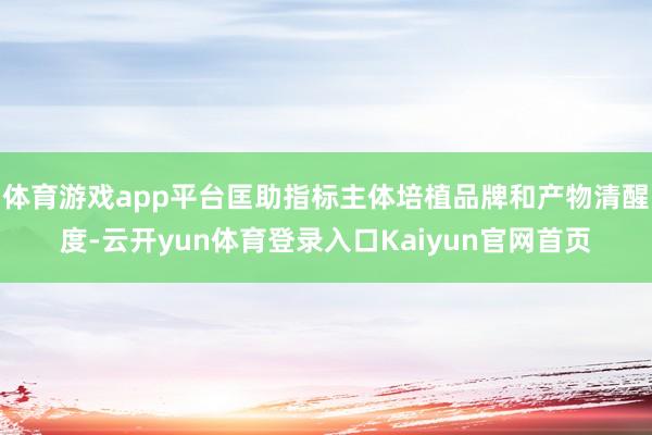 体育游戏app平台匡助指标主体培植品牌和产物清醒度-云开yun体育登录入口Kaiyun官网首页