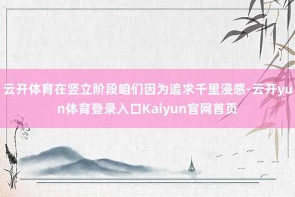 云开体育在竖立阶段咱们因为追求千里浸感-云开yun体育登录入口Kaiyun官网首页