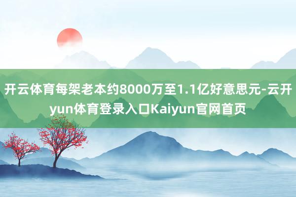 开云体育每架老本约8000万至1.1亿好意思元-云开yun体育登录入口Kaiyun官网首页