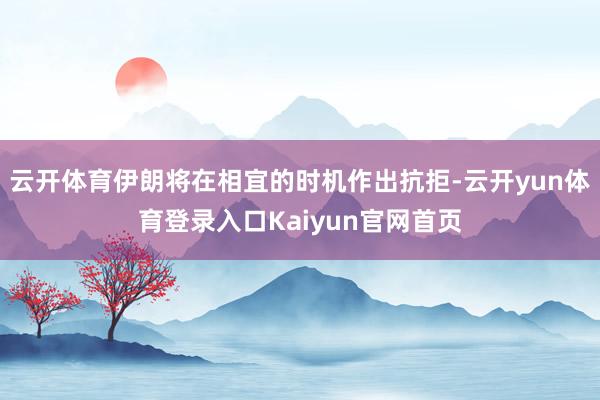 云开体育伊朗将在相宜的时机作出抗拒-云开yun体育登录入口Kaiyun官网首页