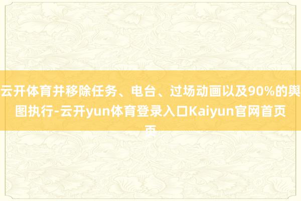 云开体育并移除任务、电台、过场动画以及90%的舆图执行-云开yun体育登录入口Kaiyun官网首页