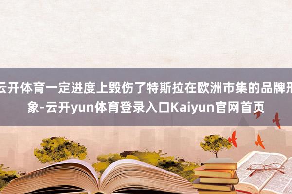 云开体育一定进度上毁伤了特斯拉在欧洲市集的品牌形象-云开yun体育登录入口Kaiyun官网首页